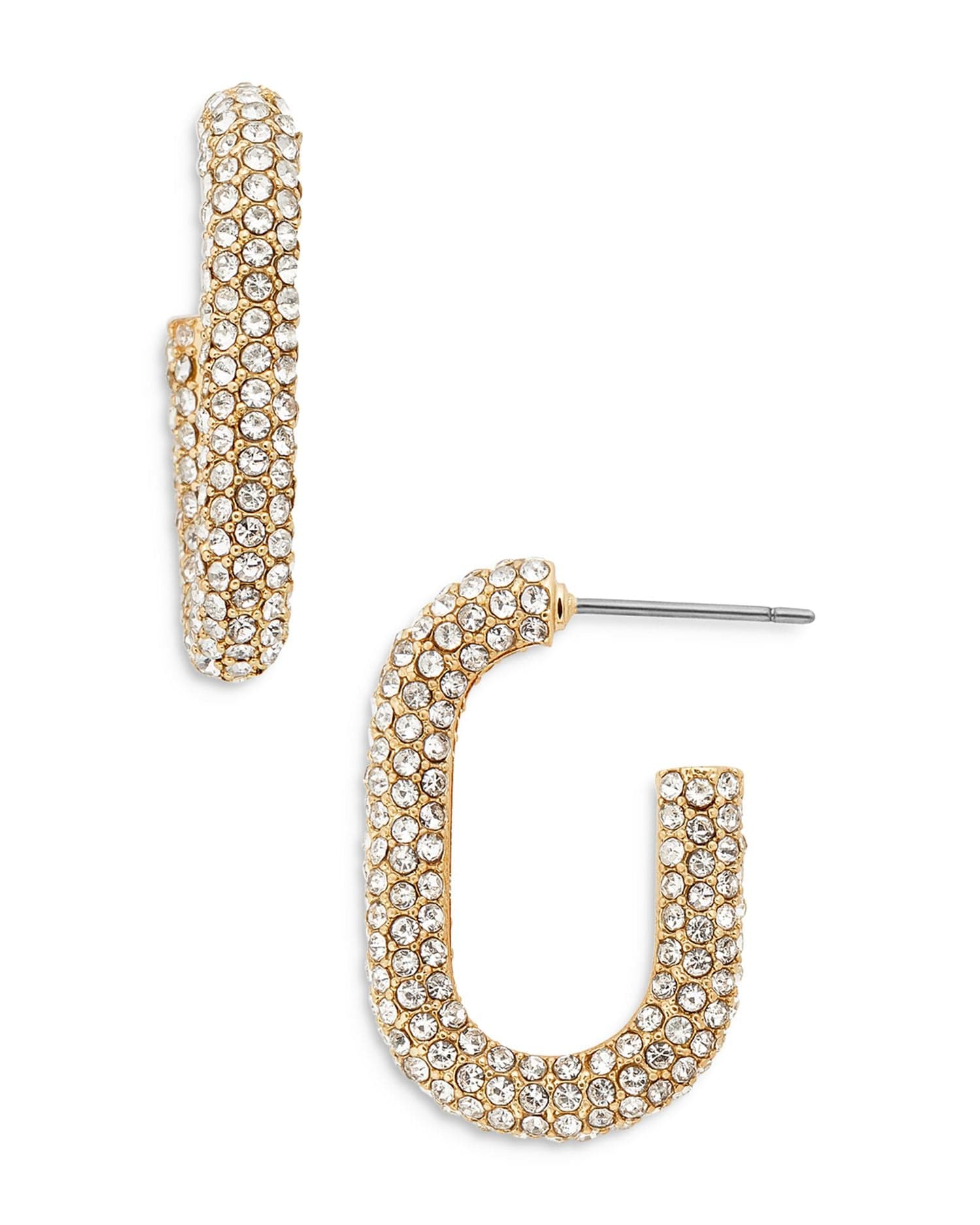 Sybil Pavé Oval Hoop Earrings