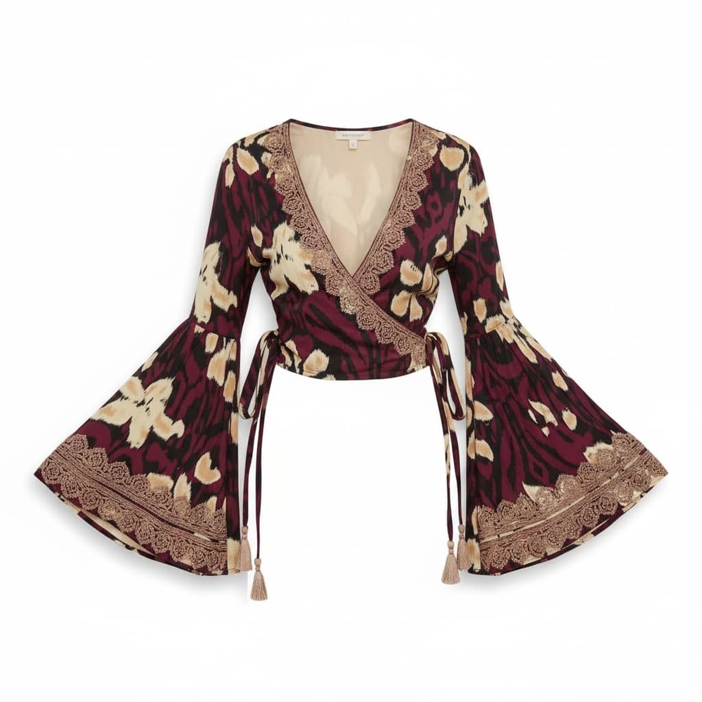 Bali Bell Sleeve Tie Front Top