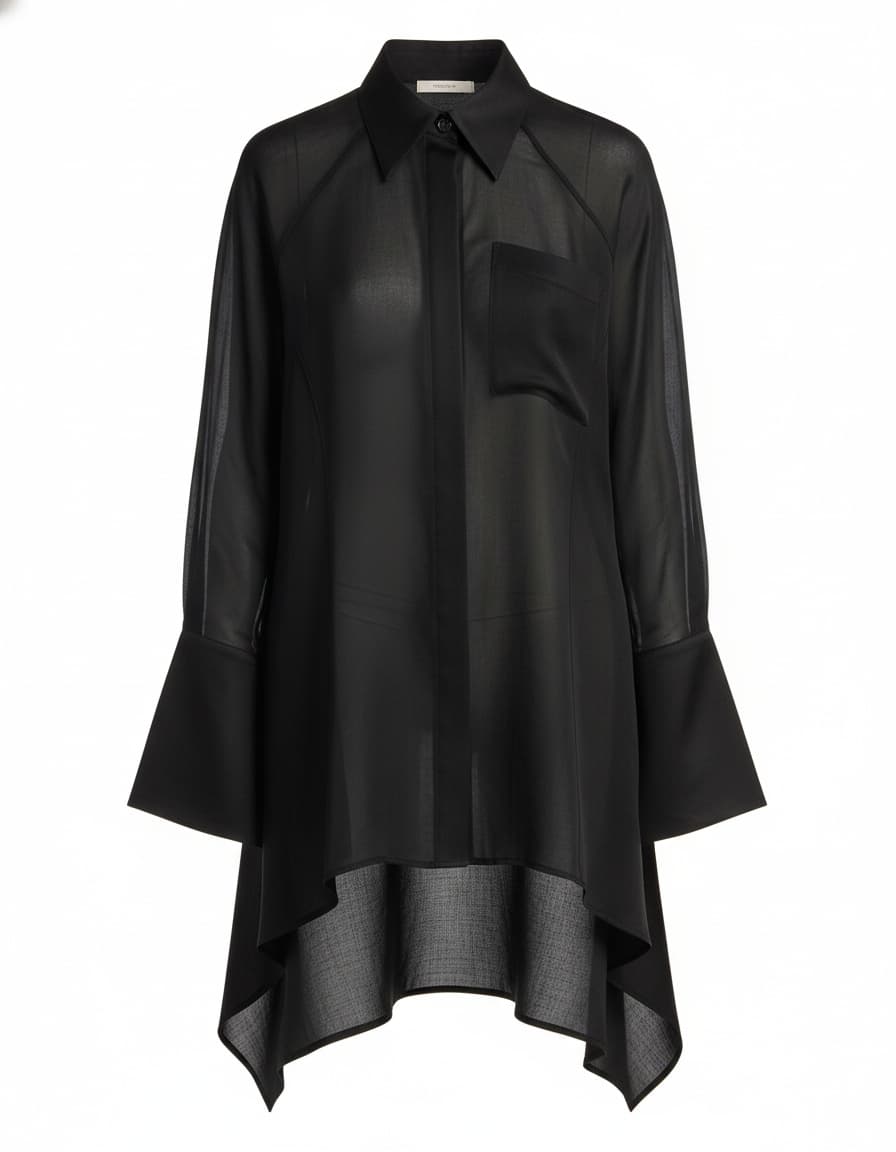 Keefe Silk Organza Button-Up Shirt