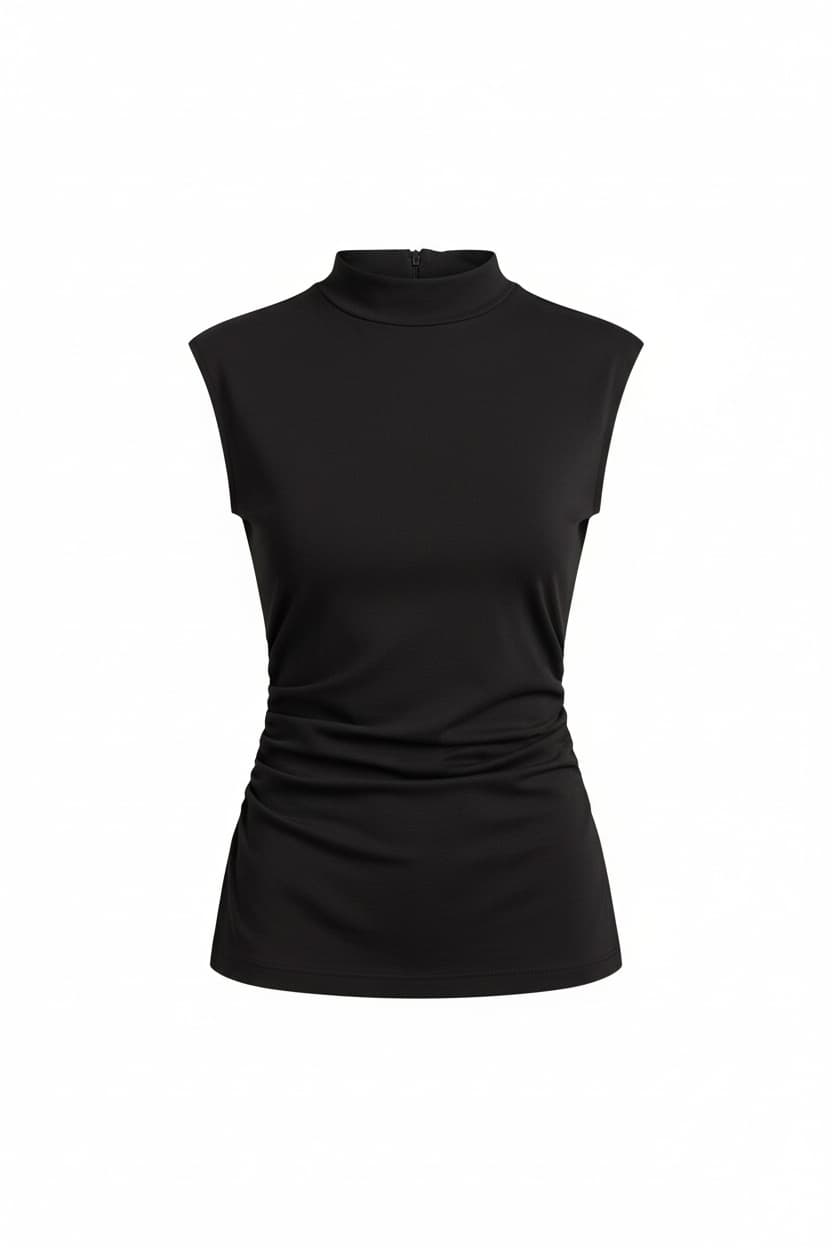 Malika Asymmetric Matte Crepe Top