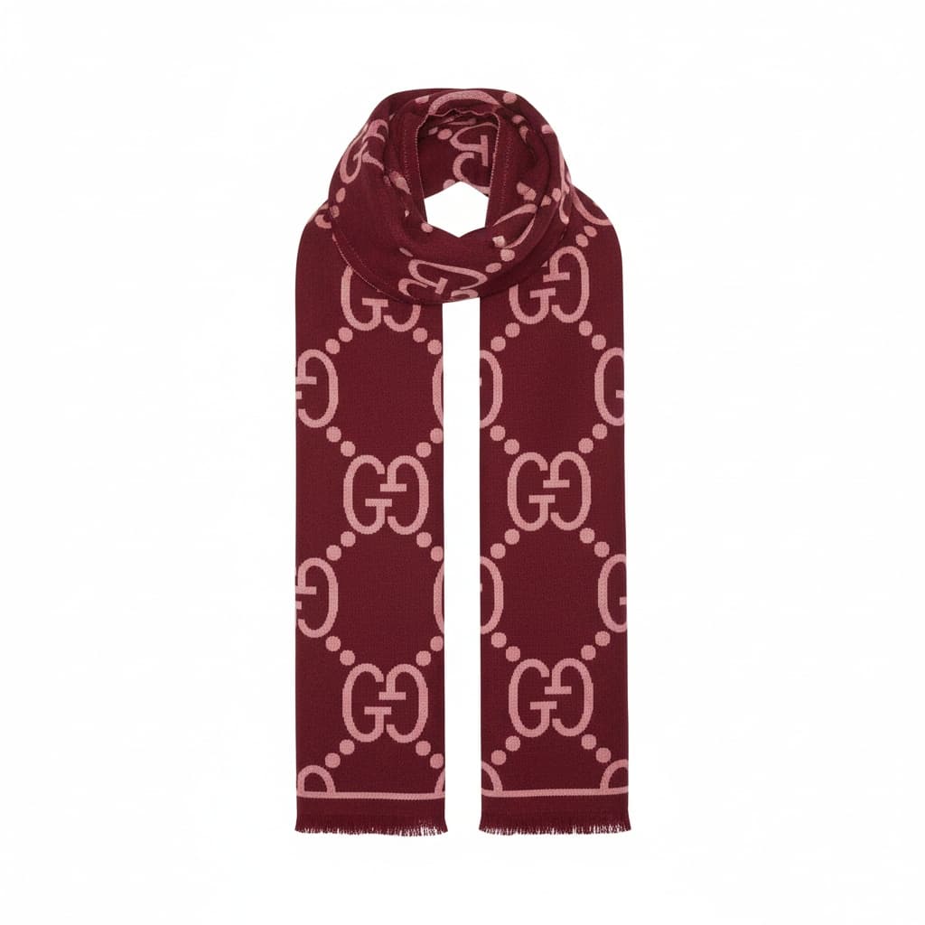 GG Jacquard Pattern Knitted Scarf