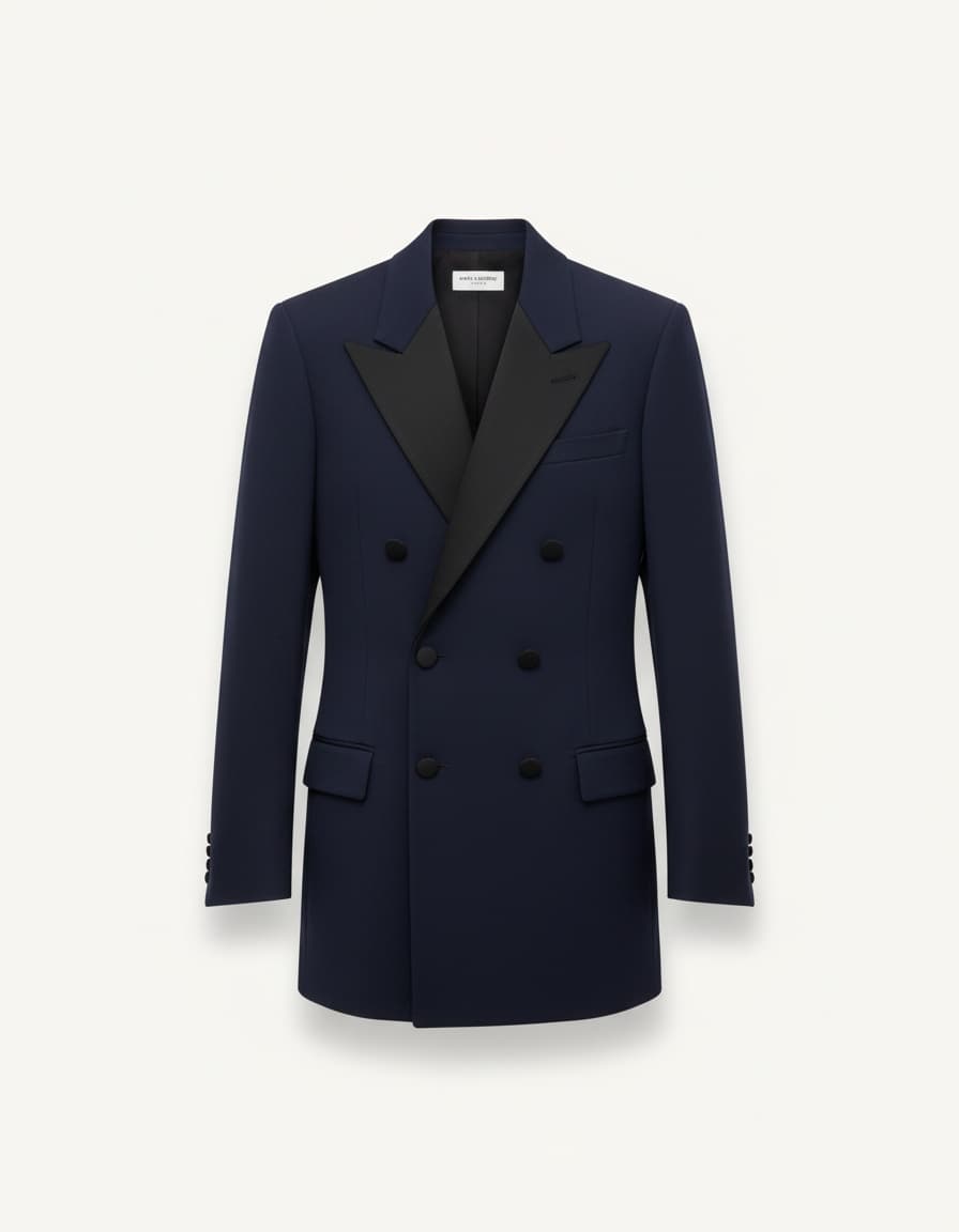 Double-Breasted Jacket in Grain de Poudre